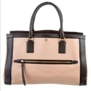 Large Nude and Black Kate Spade Leather Bag